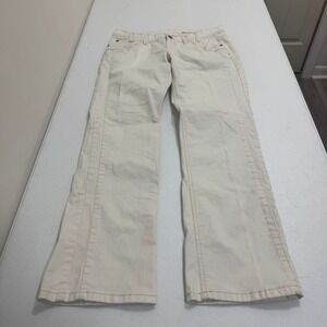 DKNY Jeans Womens Cream Off White Bootcut Denim Pants Front Seam Size 31x29